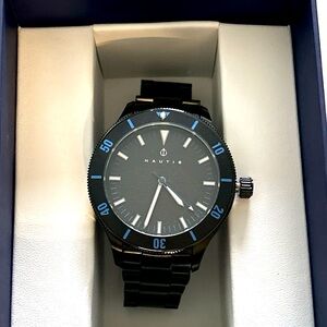 Nautis Deacon Bracelet Watch - Black/Blue NWOT